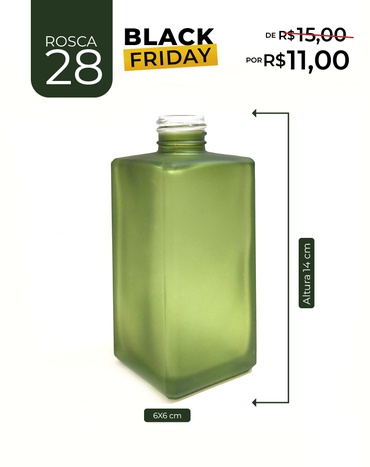Vidro Square Verde Jateado 250 ml