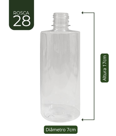 Frasco Cilíndrico Reto 500ml