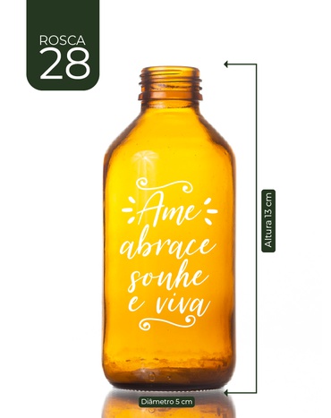 Vidro Âmbar Ame e Sonhe 200 ml