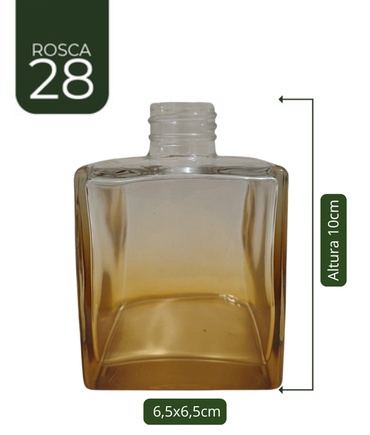 Vidro cubo degrade ambar 250ml