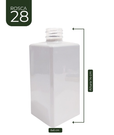 Vidro Squar Branco 250ml