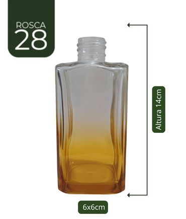 Vidro Squar Degrade Âmbar 250ml
