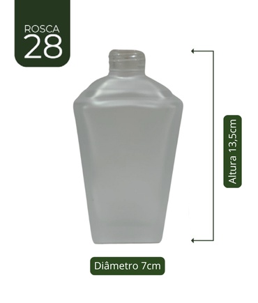 Vidro Trapezio Jateado 240ml