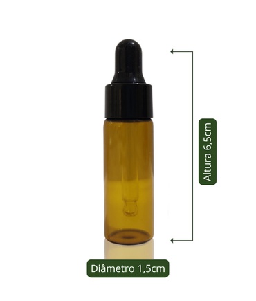 Vidro Âmbar Conta Gotas Preto 05nl
