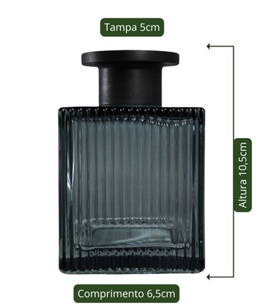 Vidro Difusor Cubo Az/Cinza 200ml