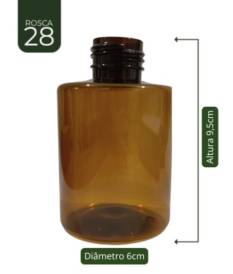 Frasco Picolo Cil Âmbar 200ml