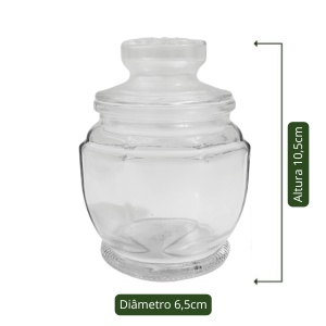Vidro Hermético com tampa de vidro 200ml