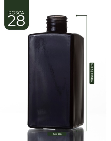 Vidro Square Preto 250 ml