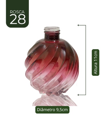 Vidro Bola Espiral Marsala 250ml