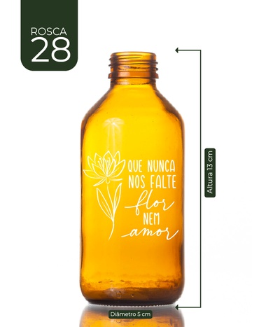 Vidro Âmbar Flor e Amor 200 ml