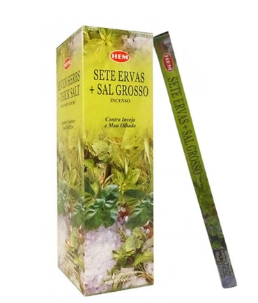 Incenso Indiano Sete Ervas + Sal Grosso