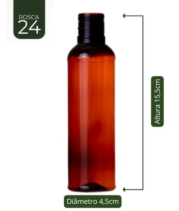 Frasco Cil Âmbar 220ml