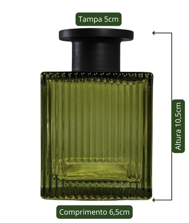 Vidro Cubo Difusor Verde 200ml