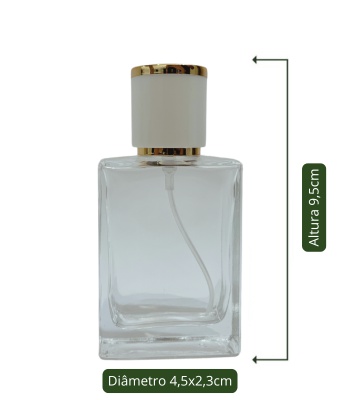 Vidro Spray Retangular Cristal  30 ml