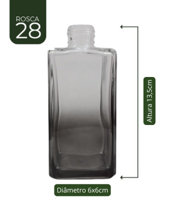 Vidro Squar Fumê Degradê 250ml