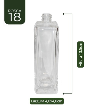 Vidro Quadrado Alto 120ml